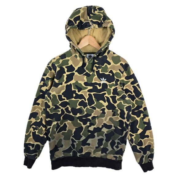Adidas Camo Fade Hoodie Mens Size Small Trefoil Dip Dyed Grunge Hip Hop Y2K - Picture 1 of 11
